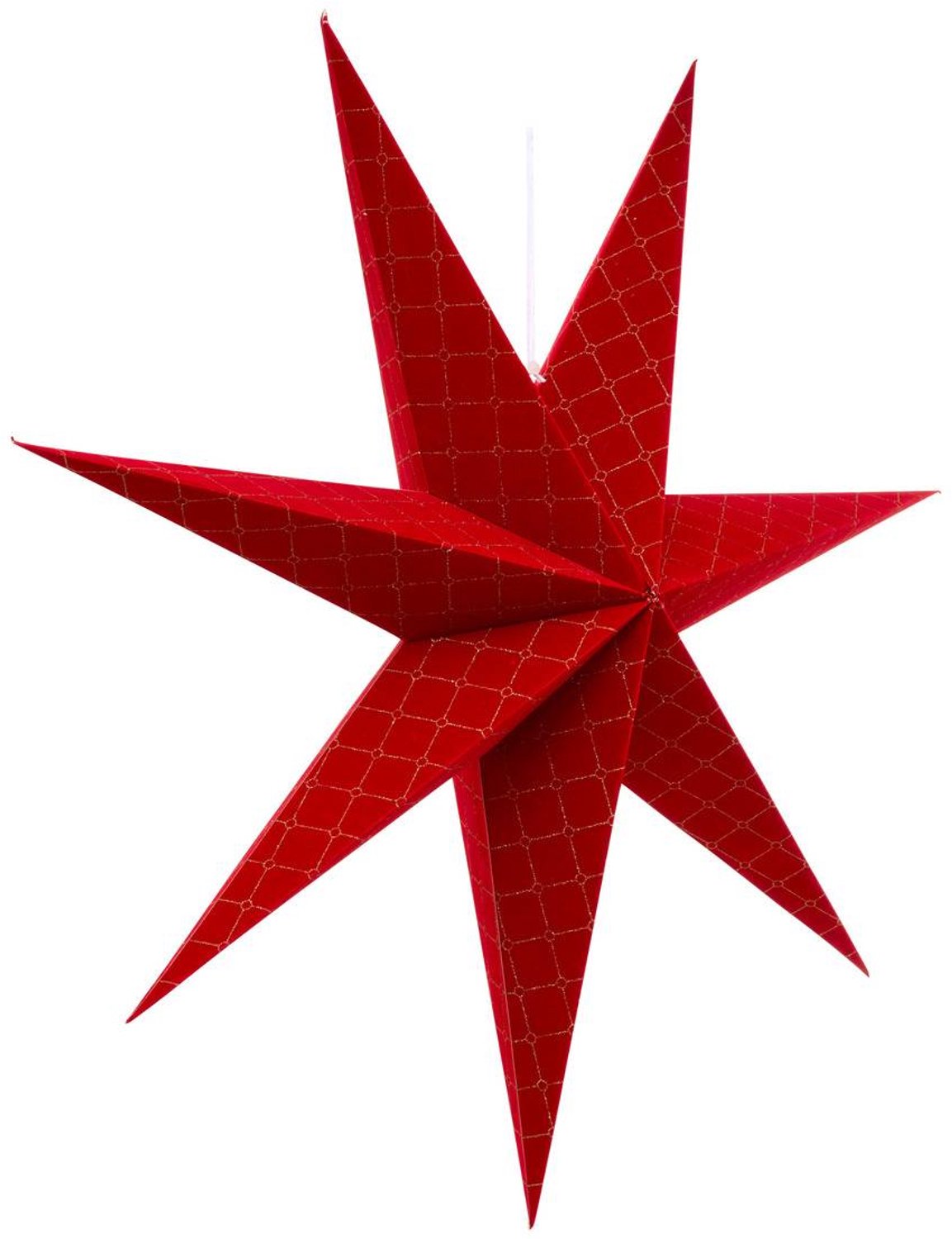 Feeric lights & Christmas Stervormige dennenboomversiering van rood en groen papier, 72 cm Rouge