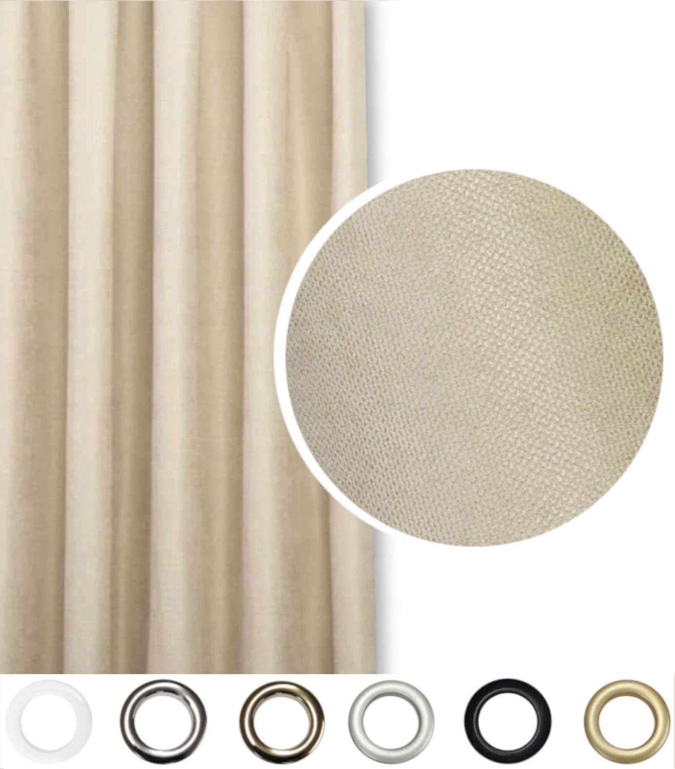 PRESTIQUA EFE Verduisterende Gordijn Beige 50x215 cm - Stijlvol & Praktisch