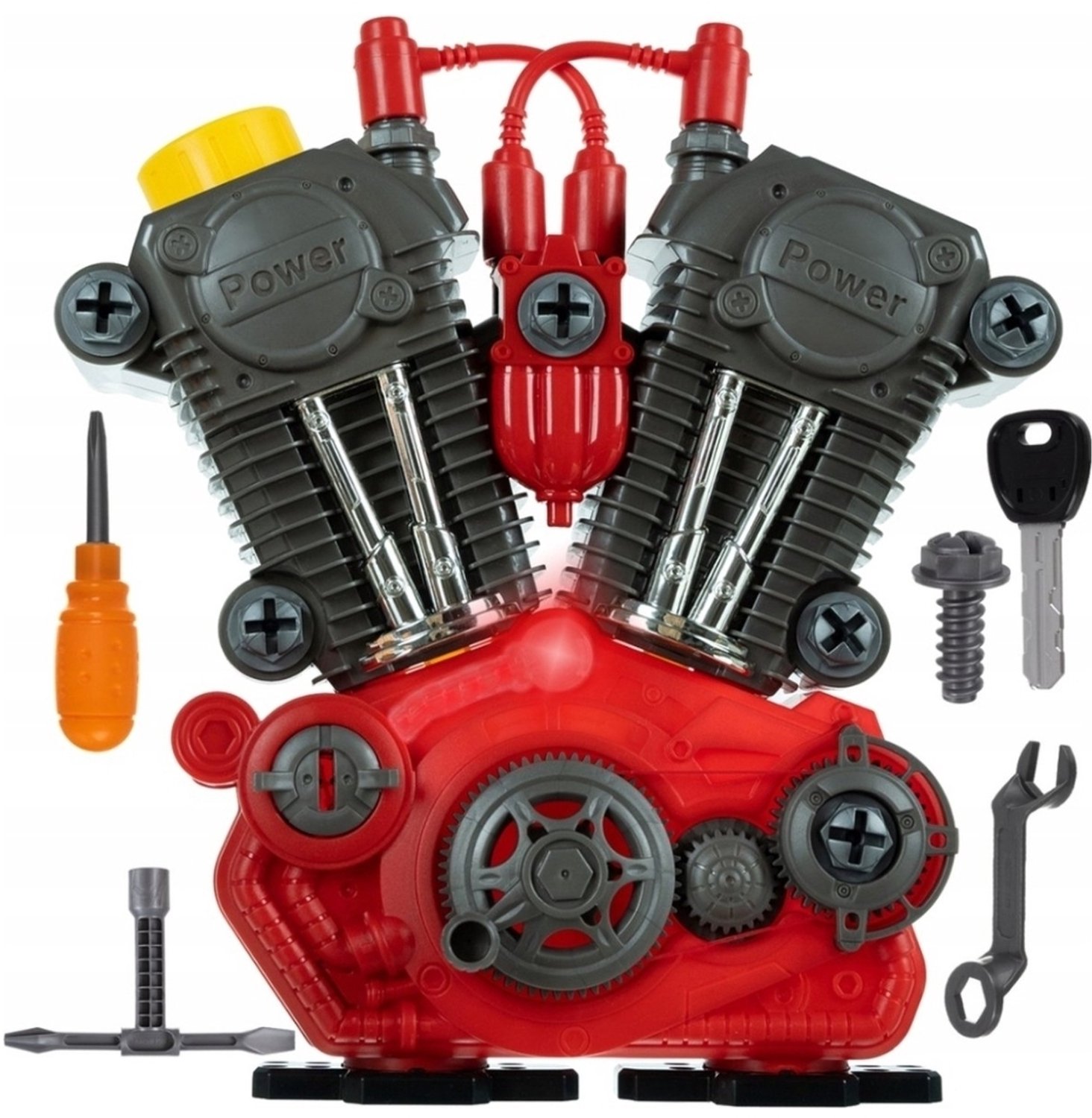 Ilso speelgoed motor - DIY - bougie - sleutel - monteur - gereedschap - licht en geluid