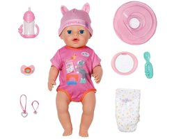 BABY born Emma Click & Play, babypop met 10 functies en accessoires, met click & play-functie, voor kinderen van 3+ jaar, werkt zonder batterijen, pop van 43 cm