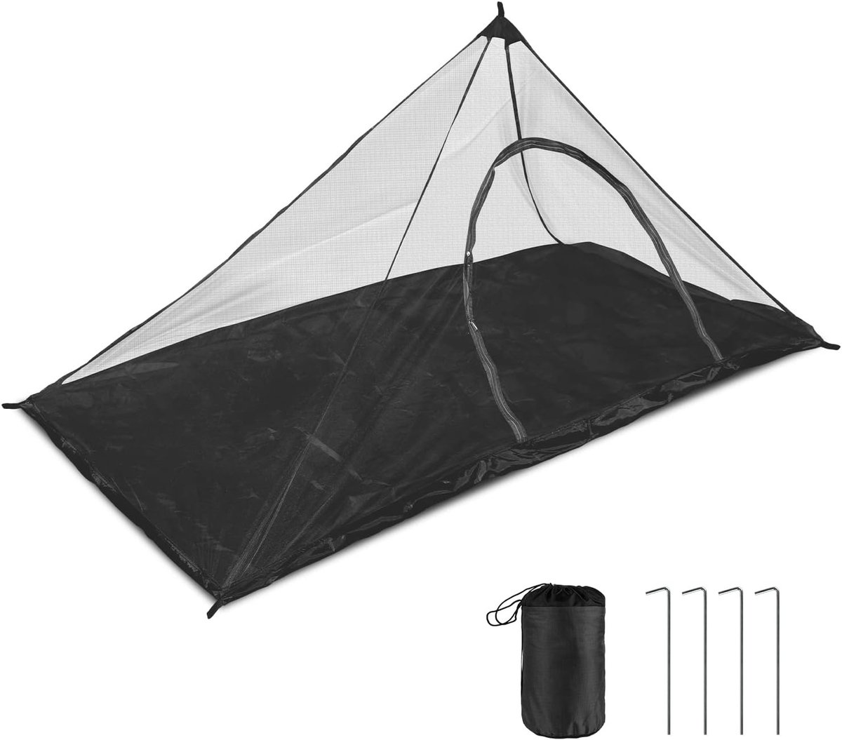 Lichtgewicht Camping Muggennet 220 x 120 x 100 cm - Compact Mosquito Tent met Rits voor Reizen en Buitenactiviteiten