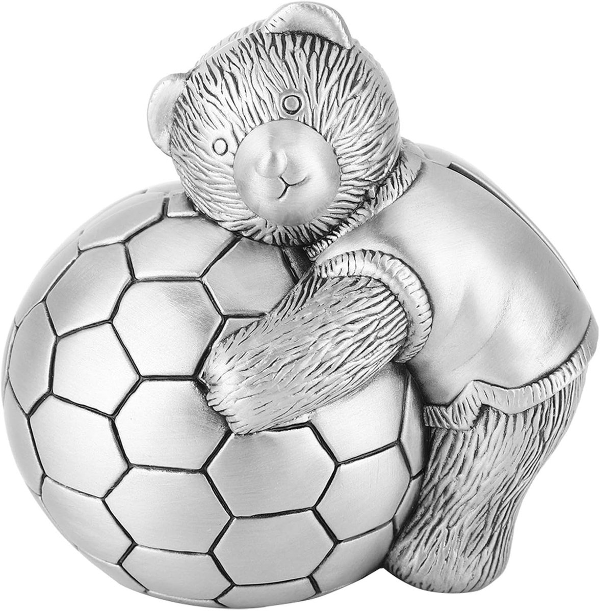 Doopcadeau voor jongens, kleine beer met voetbal, spaarpot, muntspaarpot, spaarvarken, woondecoratie, voor kinderen