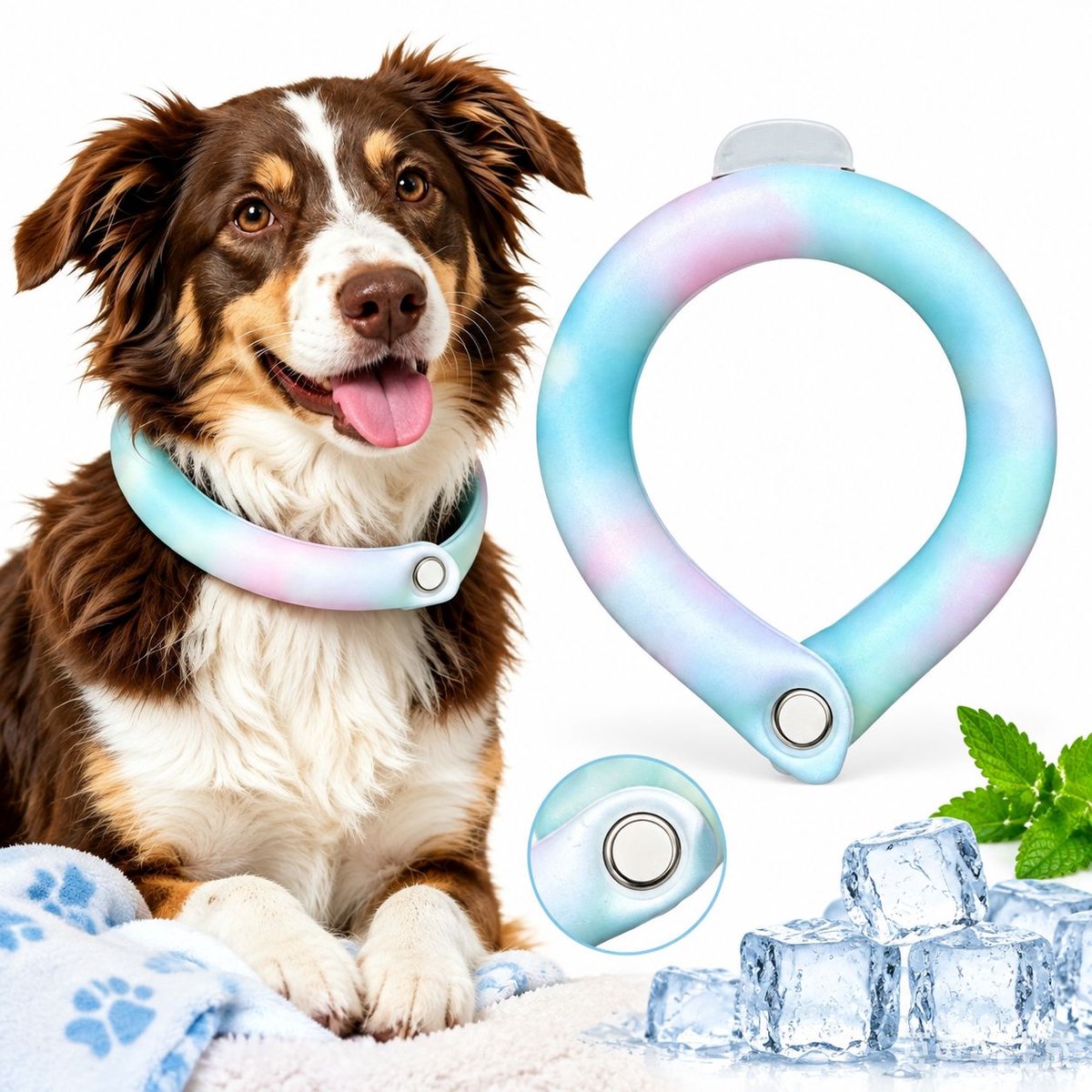 VHV - Koelband Hond - Koelhalsband Hond - Koelband - Coolband Hond - Verkoeling - Verkoeling hond - Verkoeling voor Honden - Verkoelende Hondenhalsband - Koelhalsband voor Hond & Kat - IJskraag - PCM Nekkoeler - Maat M