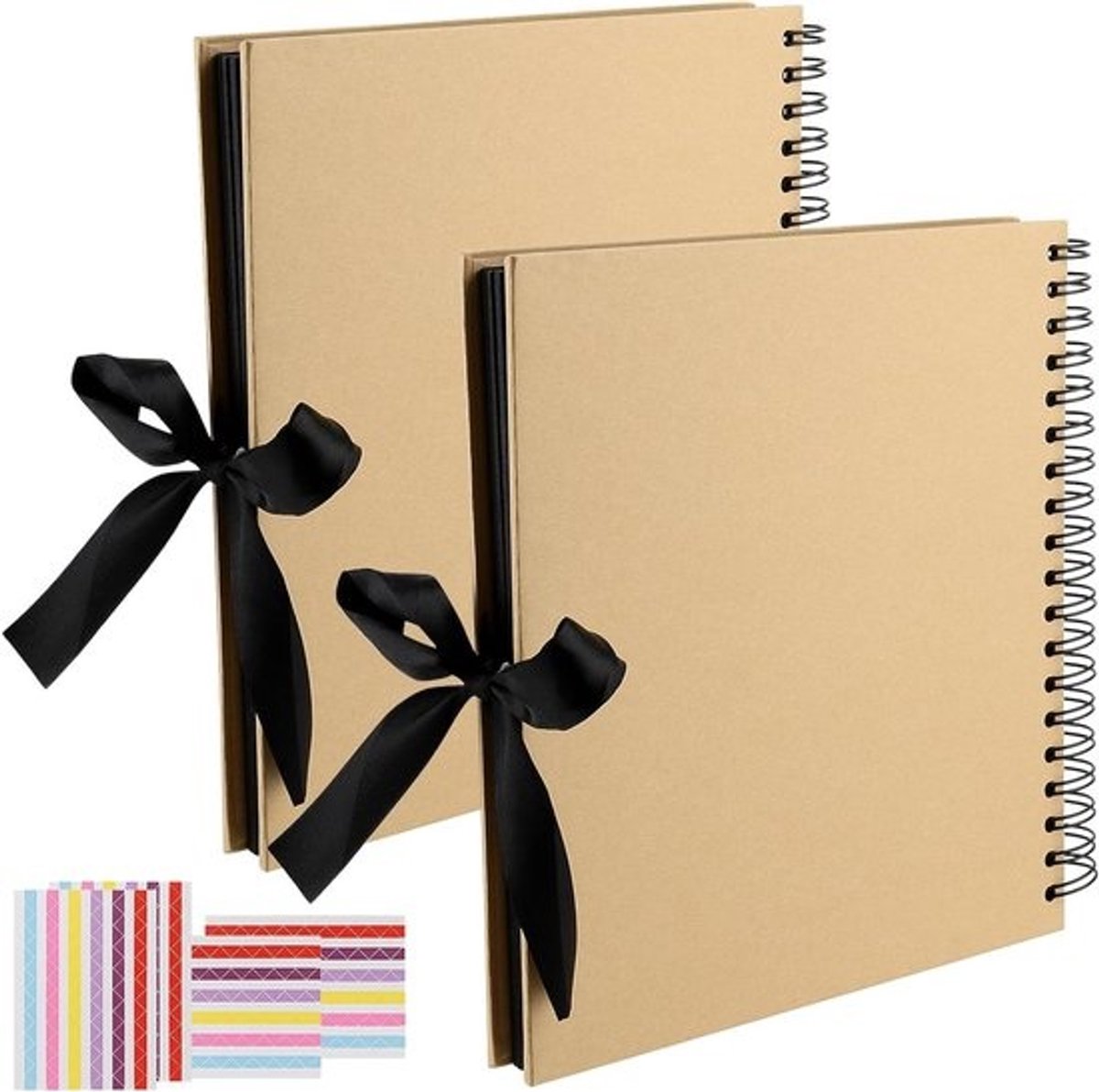 Set van 2 vierkante scrapbookalbums - 25 x 25 cm - 100 pagina's - DIY