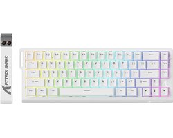 Attack Shark X68 HE Gaming Toetsenbord, Hall Effect, Compact 66 Toetsen - Wit