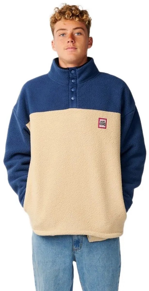Rip Curl Streamline Half Colar Polar Sweatshirt M Man Khaki