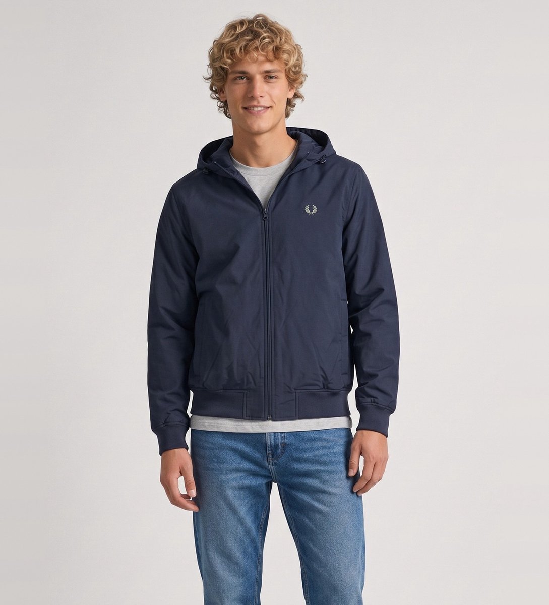 Fred Perry Marineblauwe Brentham jas met capuchon