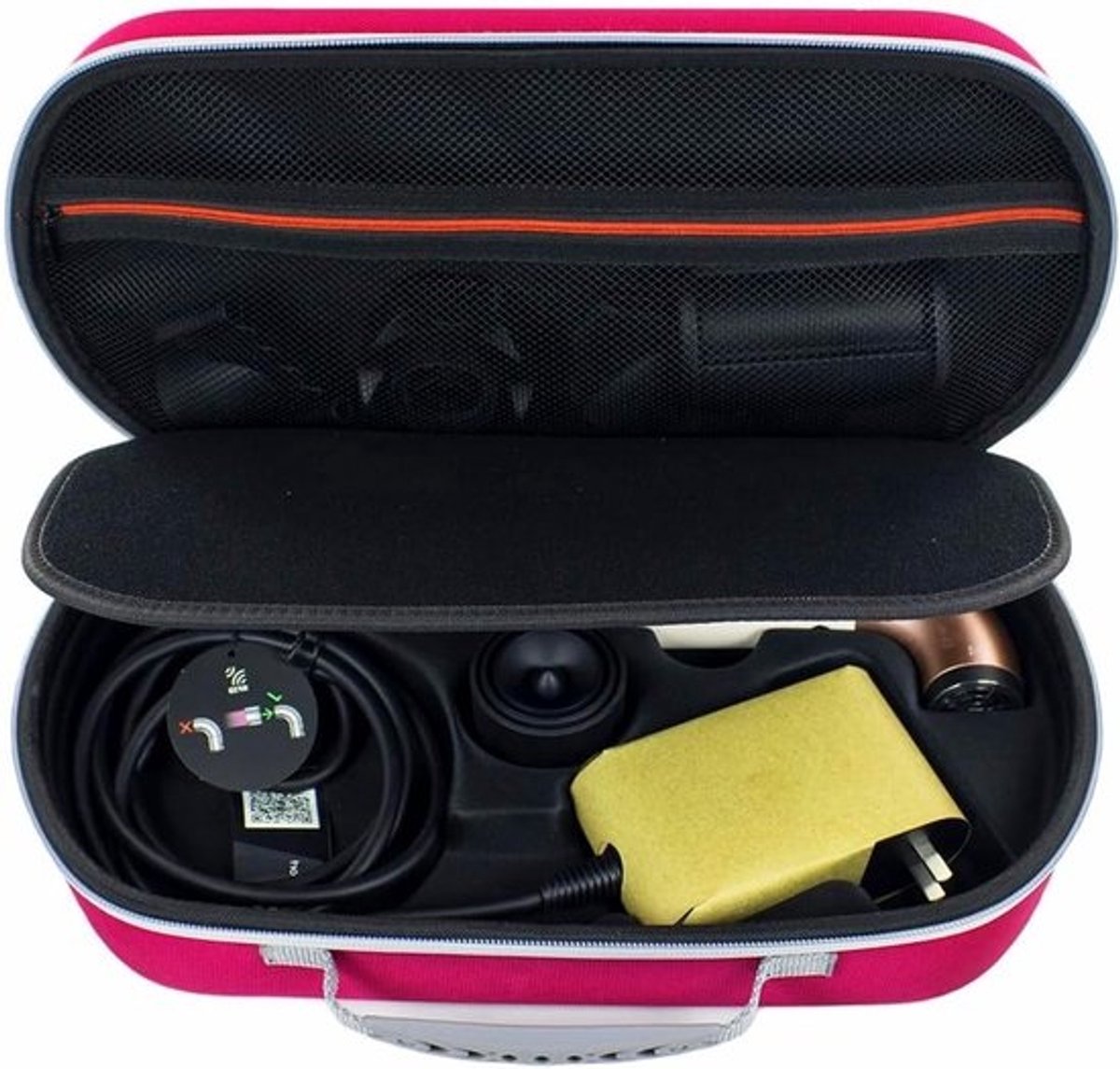 Draagbare Hardcase voor Föhn, Geschikt voor Dyson Supersonic HD17 - Diep Roze Bescherming en Opbergruimte