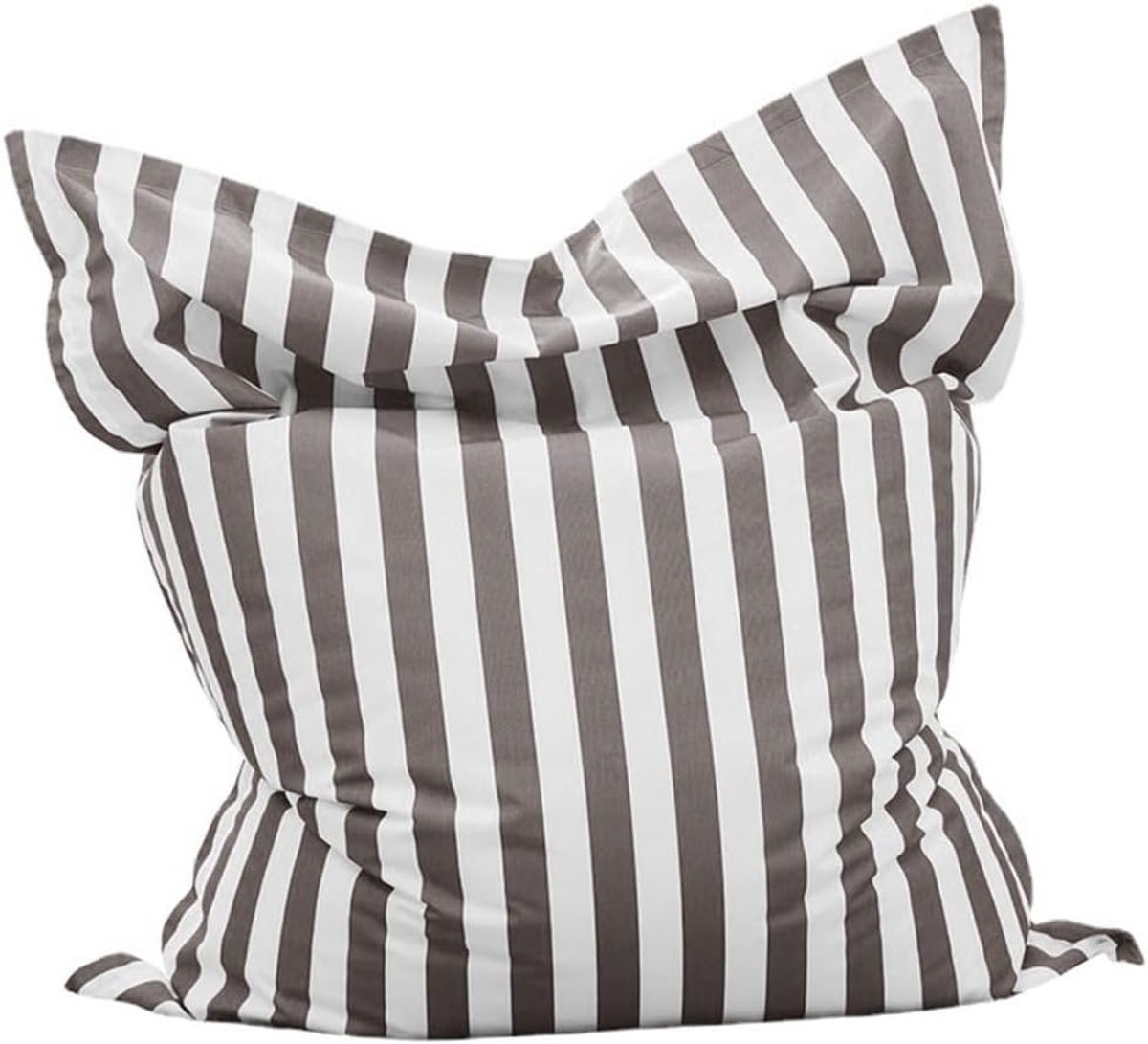 Drijvende zitzak for zwembad - comfortabele grote buiten en binnen vierkante kussenhoes zonder vulling(Light grey-stripe)