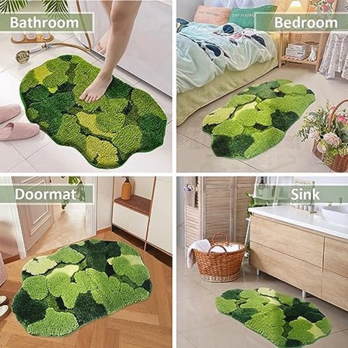 Leuke Groene Mos Badmat voor Badkamer Decor
