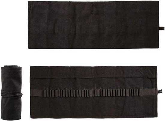 Pennenzak, oprolbaar, etui met 72 vakken, ideaal voor kunstenaars, school, kantoor, zwart., 24 Holes, Modern — afbeelding 2
