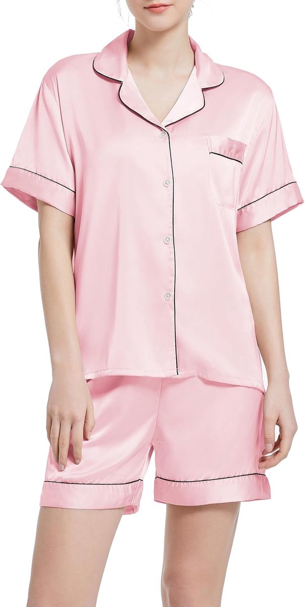 pyjama voor dames dames satijnen pyjama bruidspyjama's set tweedelige pyjama sets button down nachtkleding loungewear
