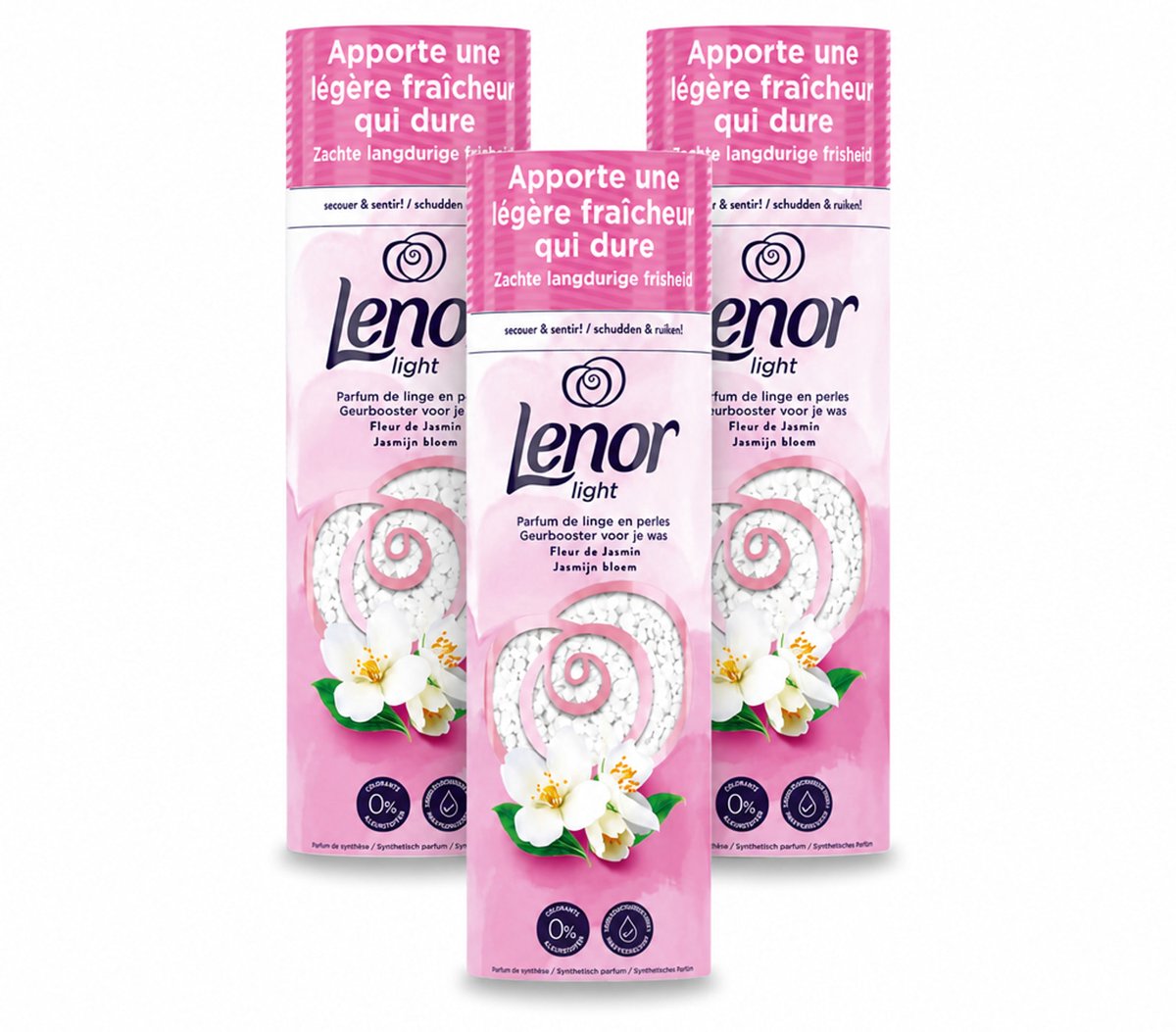 3 x Lenor Light - Geurbooster - Jasmijn - Non-Stop Frisheid - 19 Wasbeurten - Voordeelverpakking - 3 stuks
