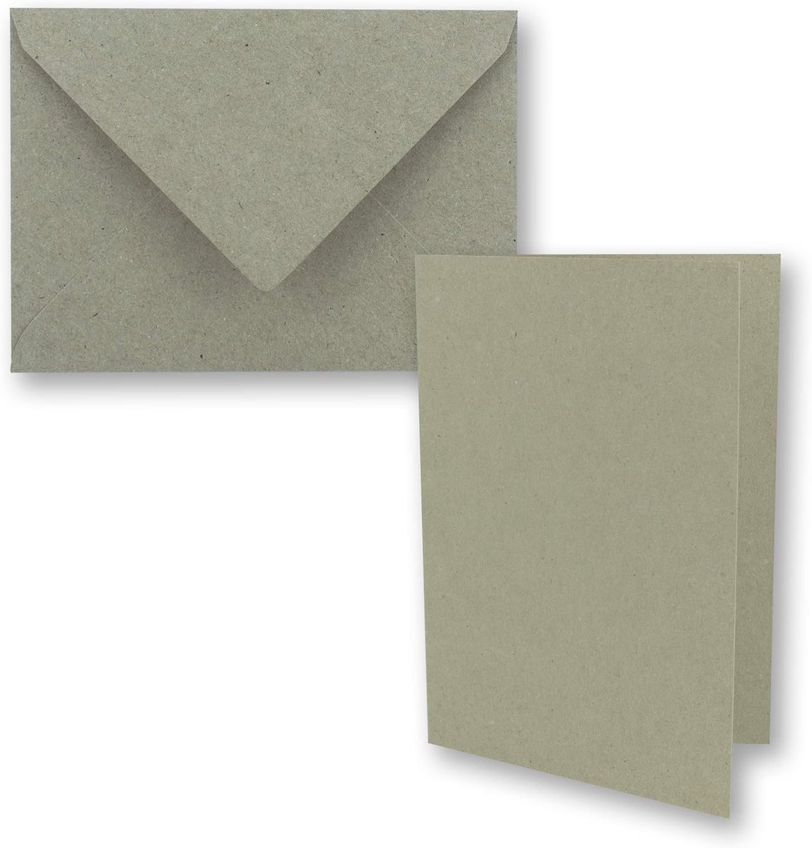 25 x grijze vintage vouwkaarten van kraftpapier met enveloppen DIN A5 - 21 x 14,8 cm - grijs - recycling - vouwkaarten - blanco