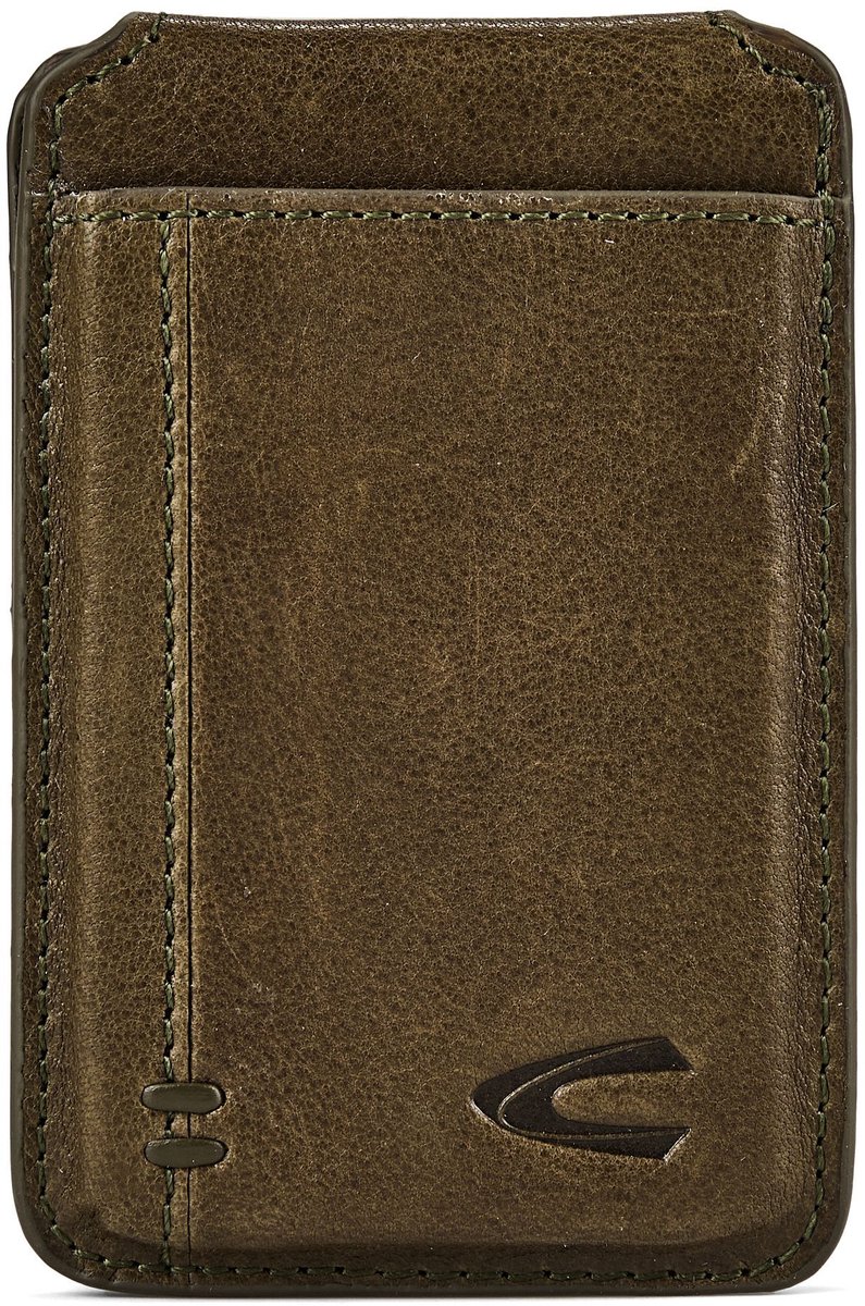 camel active Leren kaarthoes Thunder Magnetic Flip Wallet Khaki kaki