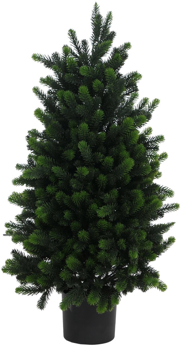 Kerstboom MCW-R29, decoratieve boom, kunstboom, kunstplant, kunstmatige spar, voor buiten, polyethyleen, 90 cm