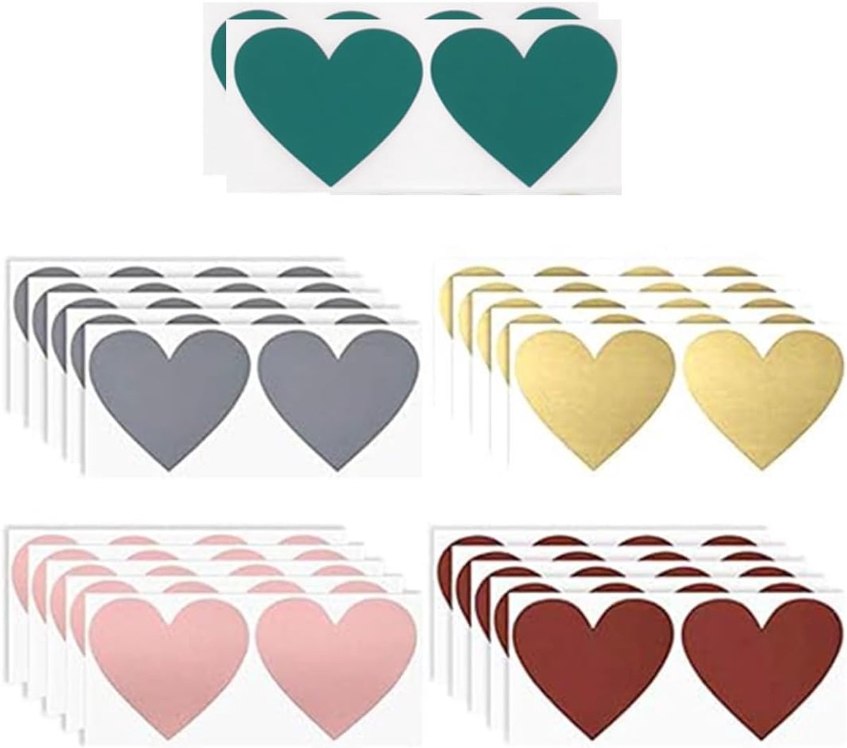 50 stuks krasstickers in hartvorm, krasstickers en vinci, zelfklevende stickers, kras-off in hartvorm, scrapbooking, wenskaarten, bruiloft, 7 x 8 cm