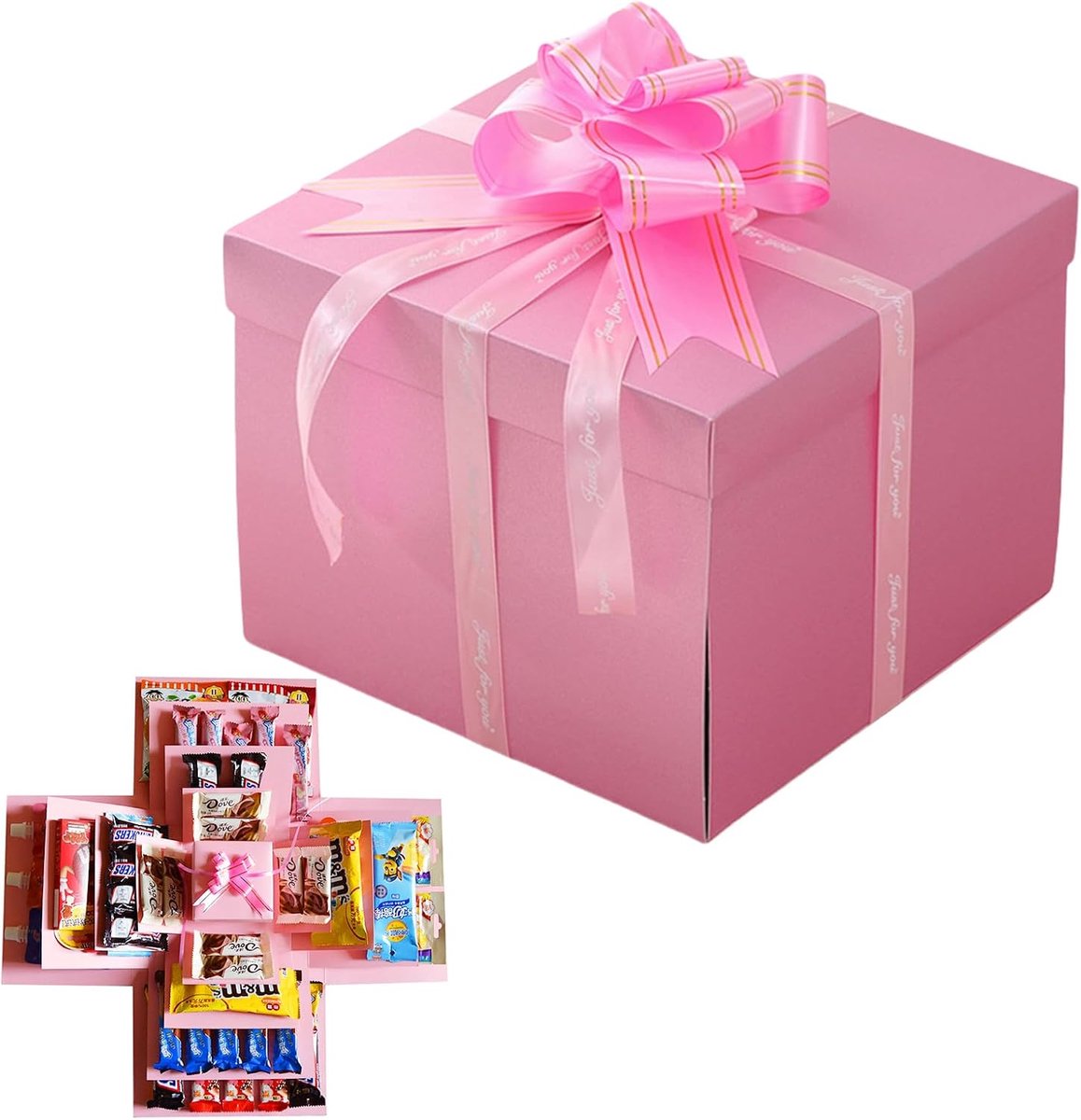 Verjaardag, 5-laagse Creatieve Explosie-Geschenkdoos Roze