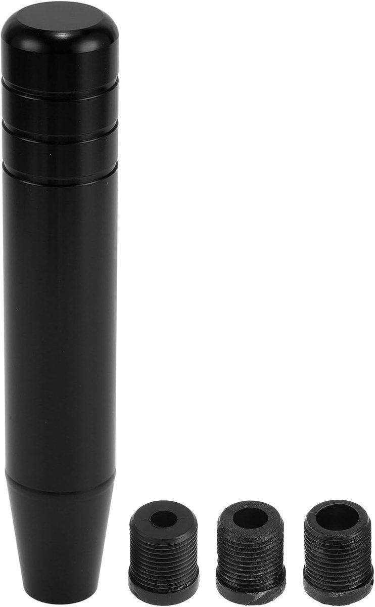 Shift Knob, 18cm Universeel voor Automatische en Handmatige Voertuigversnellingspook met 3 Adapters Aluminiumlegering Zwart, 1 Set