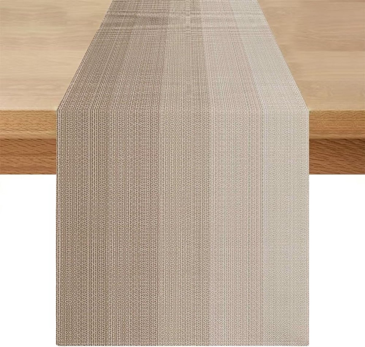 Tafelloper outdoor 40 x 240 cm modern beige bruin strepen tafelloper vintage afwasbaar landhuisstijl linnenlook keuken eettafel decoratie voor eetkamer party tafeldecoratie