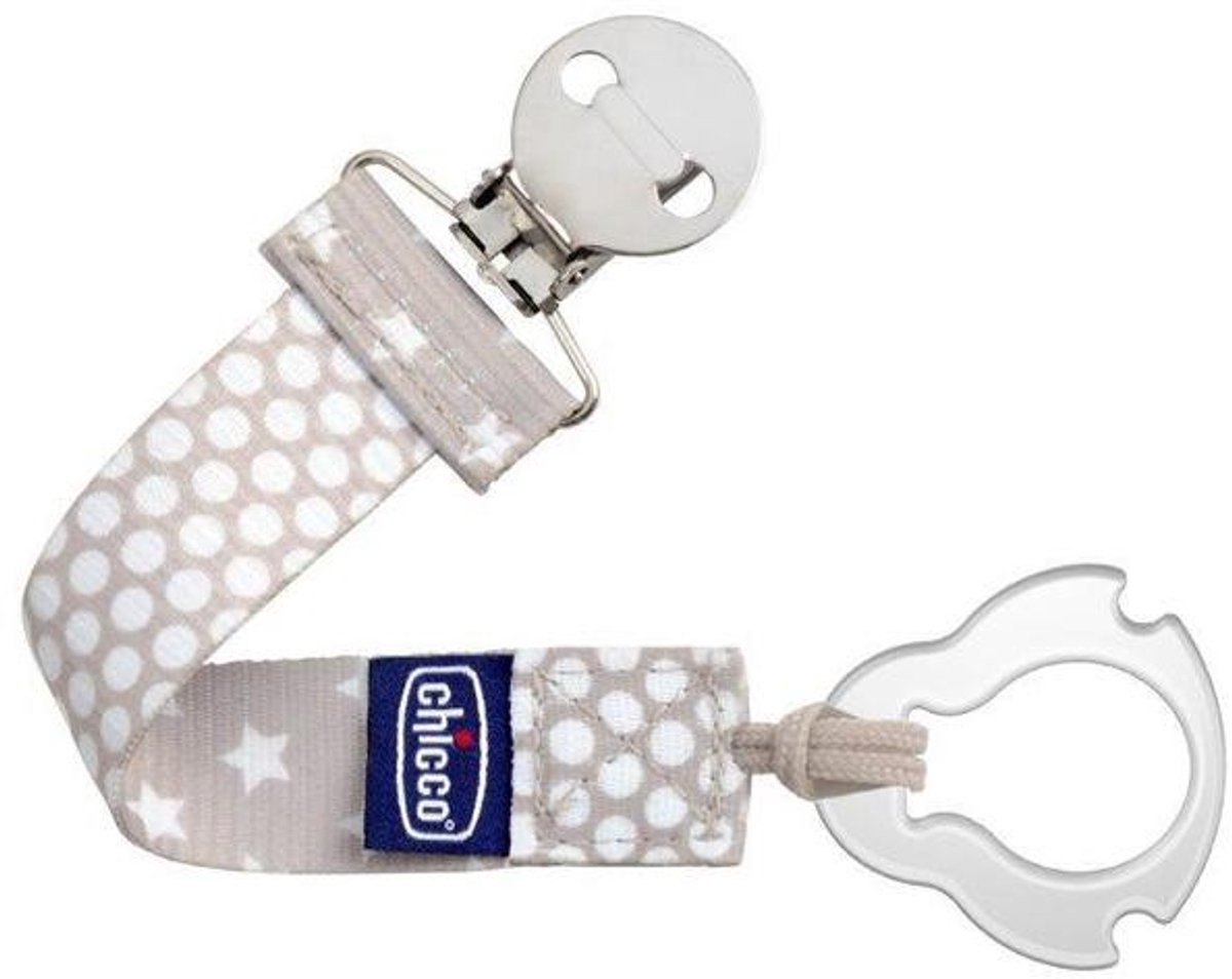 Chicco speenkoord zand 2-in-1 met clip - Speenketting