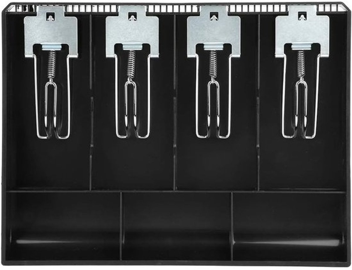 Kassalade met 4 Rekeningen - Geldlade Kassa - Winkel Organiseren - ABS Hars Materiaal - 32 cm - Zwart
