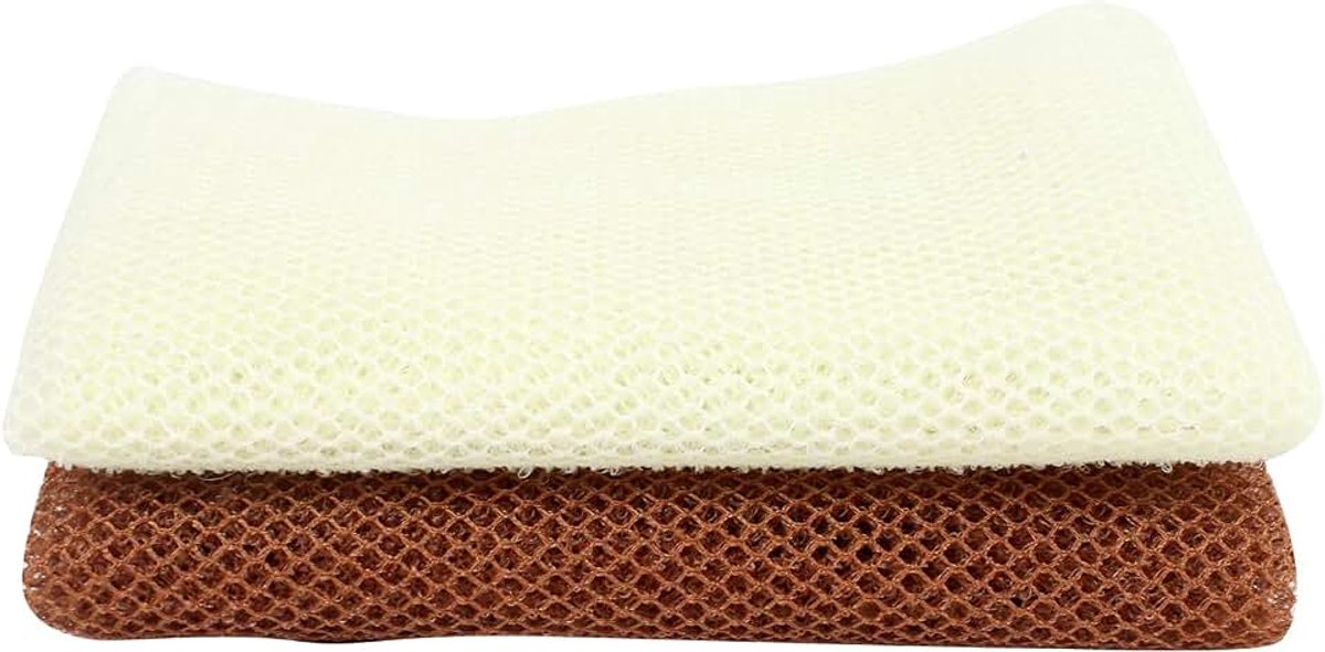 Netspons, Afrikaans exfoliërend net 2 in 1 lichaamsdouche scrubber wit, 80 × 30 cm