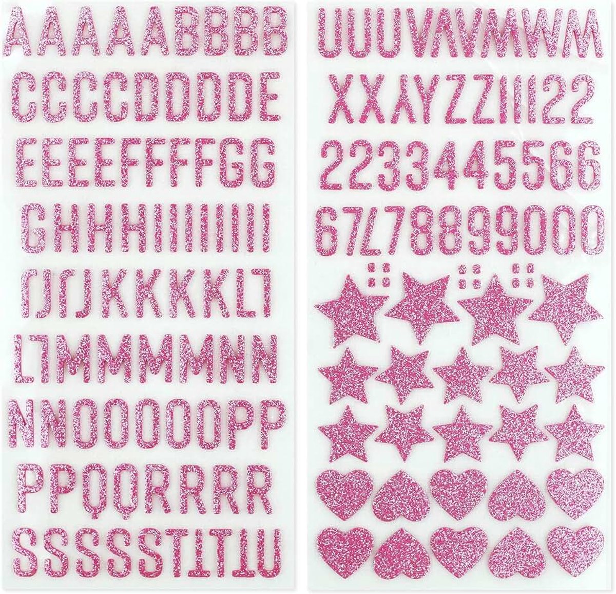 Letters en cijfers | ABC | voor het knutselen en ontwerpen van school kegels, kaarten, kaarsen en nog veel meer - DIY Letter Set - Pink