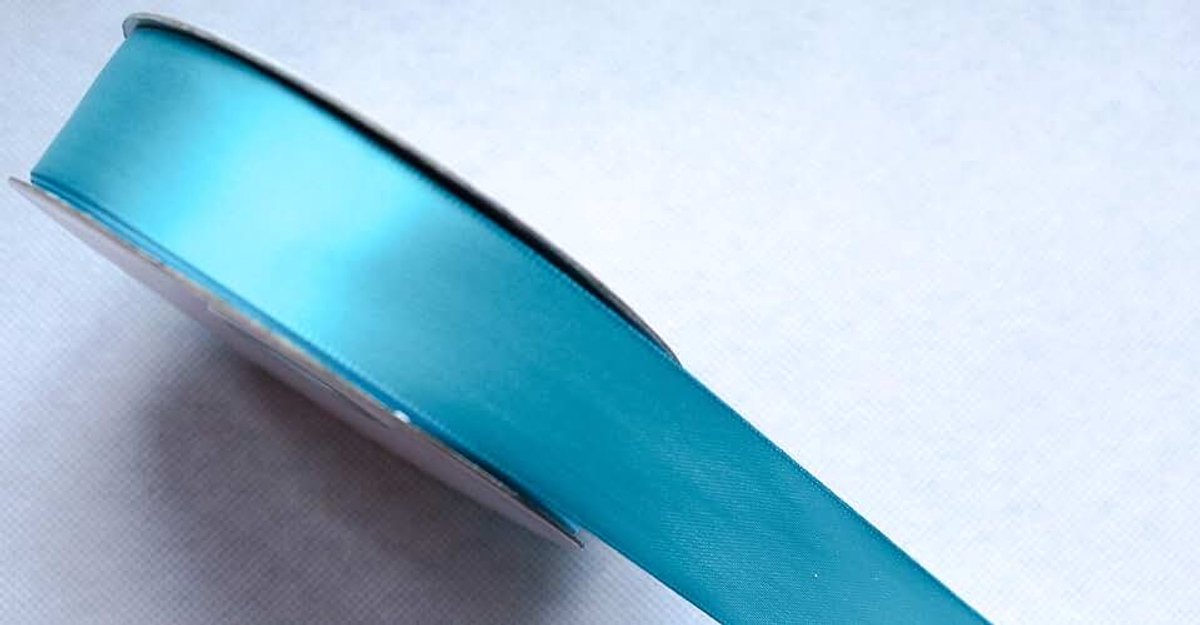 Lint, 25 m, dubbelzijdig, 10 mm, premium kwaliteit, decoratief lint, aan beide zijden glanzend (ijsblauw)