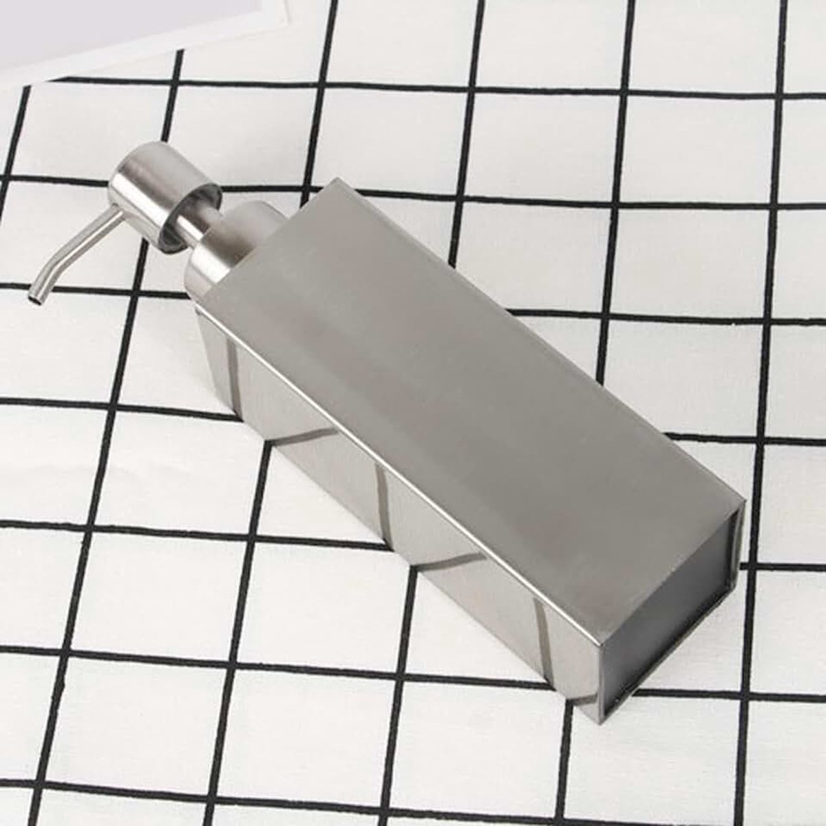 Zeepdispenser Fles, Afwas Zeepdispenser Handlotion Fles Geborsteld Nikkel Aanrecht Vloeibare Zeepdispenser voor Keuken, Badkamer en Slaapkamer, 250ml