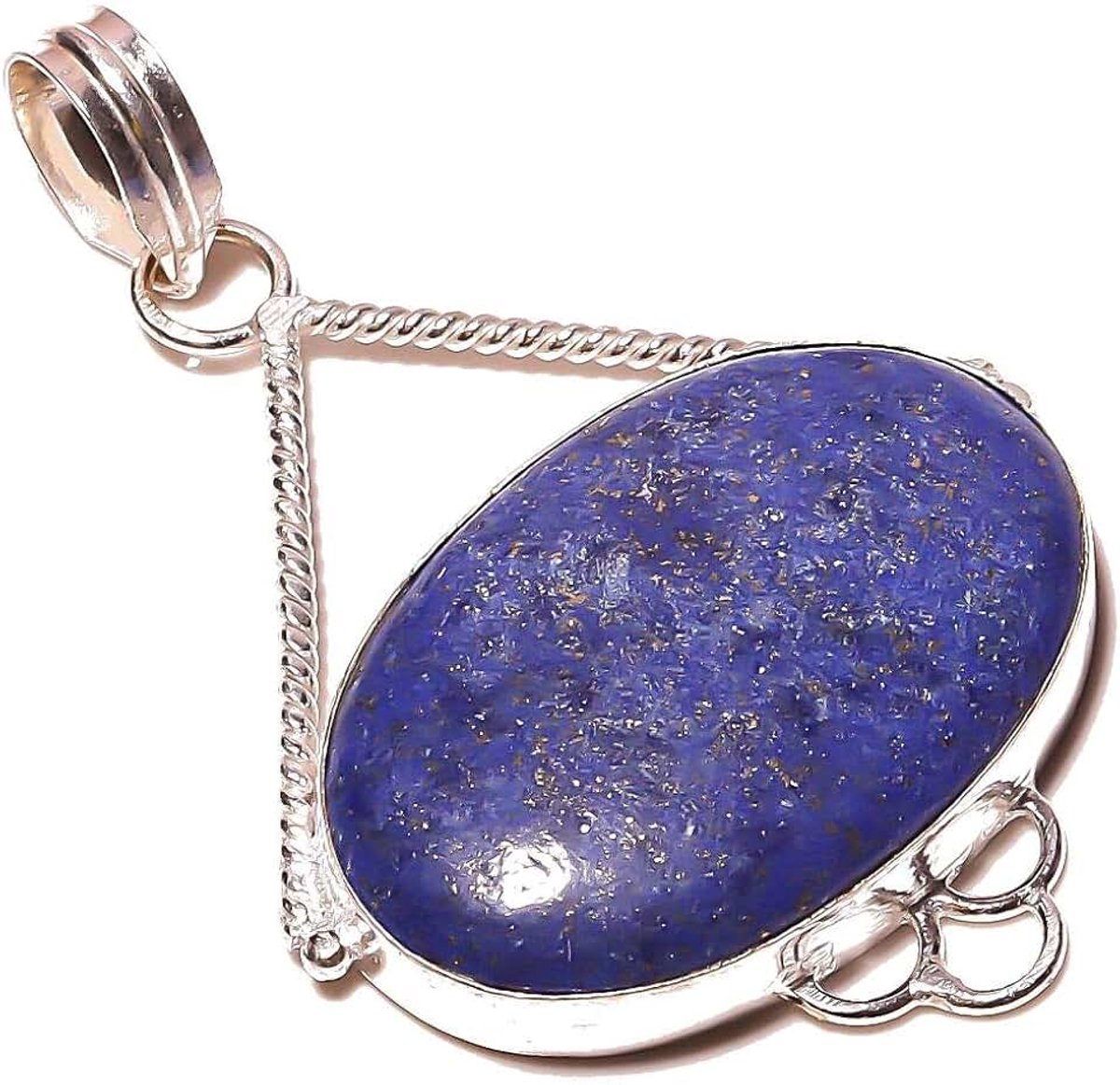 Lapis Lazuli Handmade PENDANT 1.5" Long Silver Plated! Jewelry from Kashish! All Variety Store all Occasions