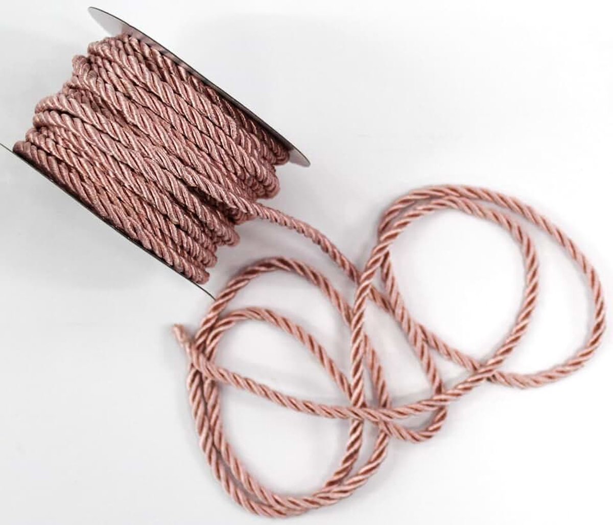 Ca. 15m x 4mm draaikoord koord koord decoratief lint lint koord (oudroze)