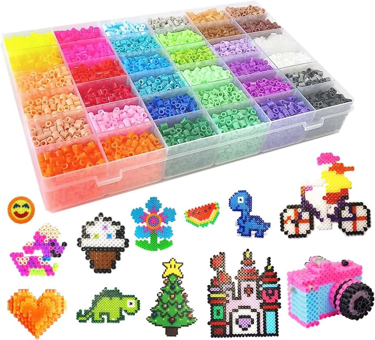 Kralenset - 11000 stuks, 36 kleuren, 5 mm kunststof en kralen voor kinderen