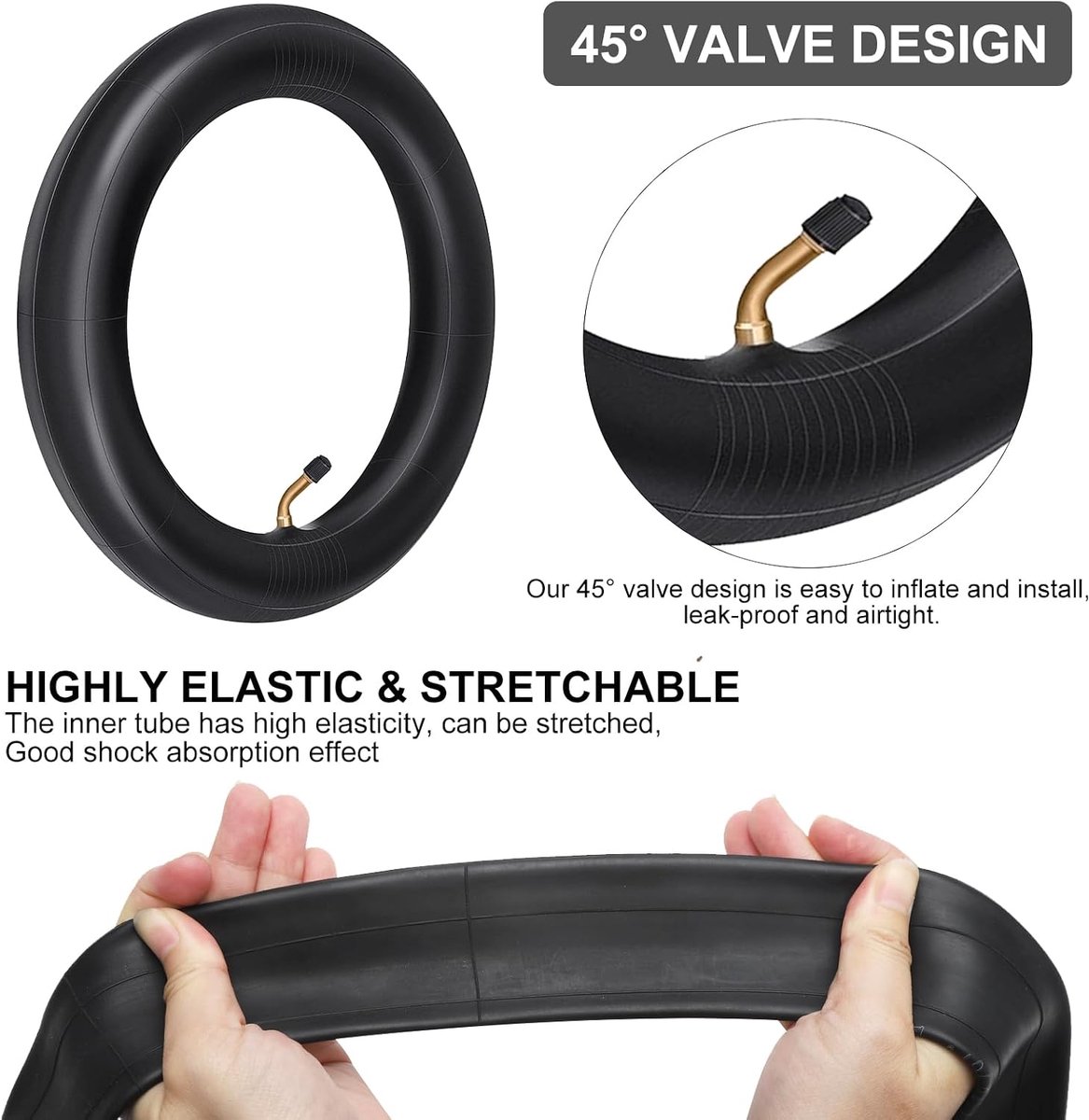 2 stuks fietsbinnenband 12 inch met hoekventiel 45° incl. 12 X 2 1/8