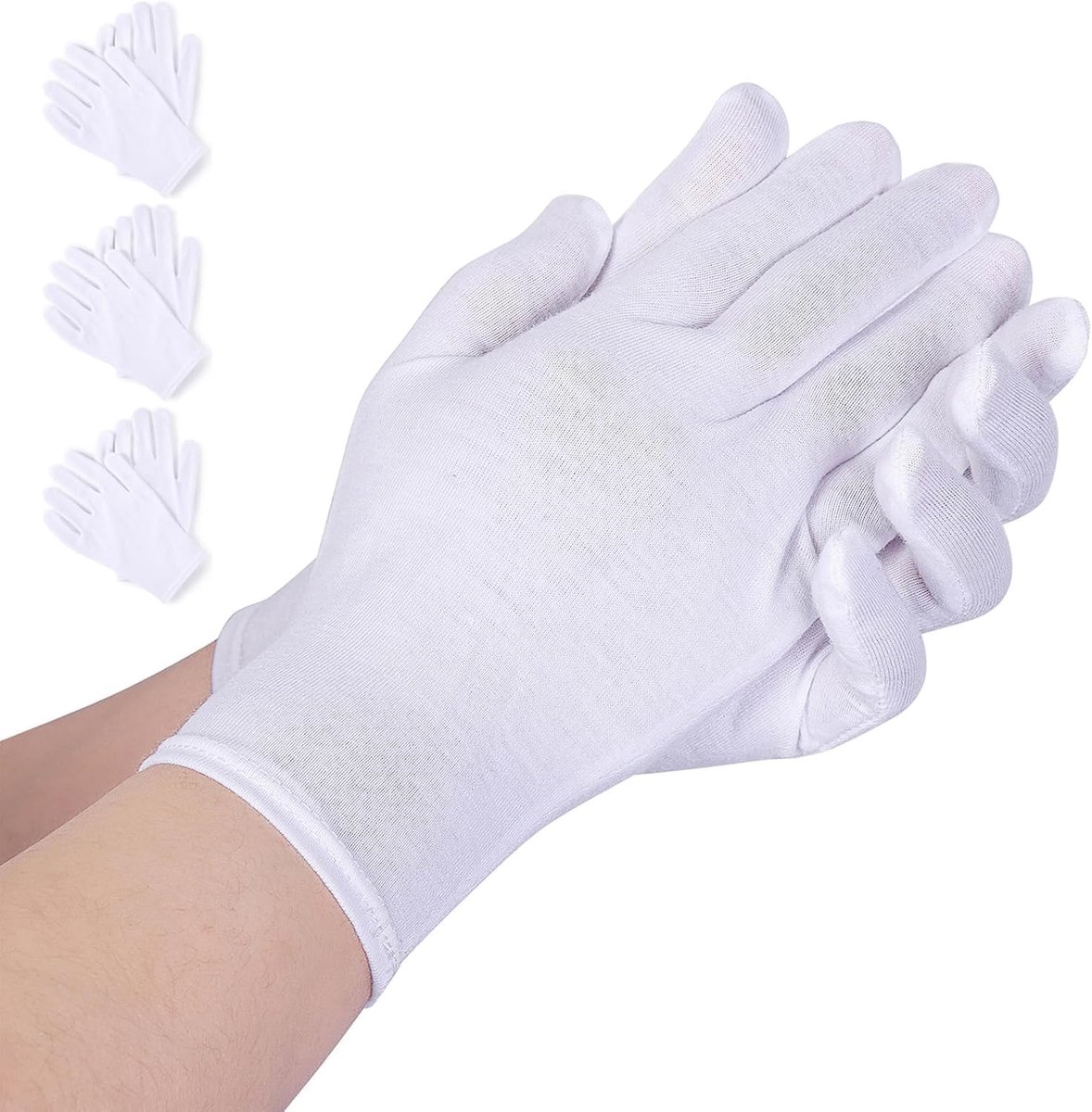Vochtinbrengende handschoenen, dunne werkhandschoenen in vergrote pasvorm, elastische stoffen handschoenen (L)