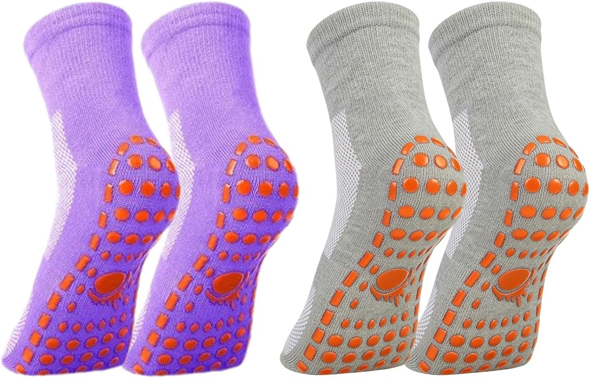 Sokken voor dames, 36-41, antislip, yogasokken met griepzool voor pilates, bar, bal, dans, revalidatie, fitness, hechtingssokken voor dames en heren