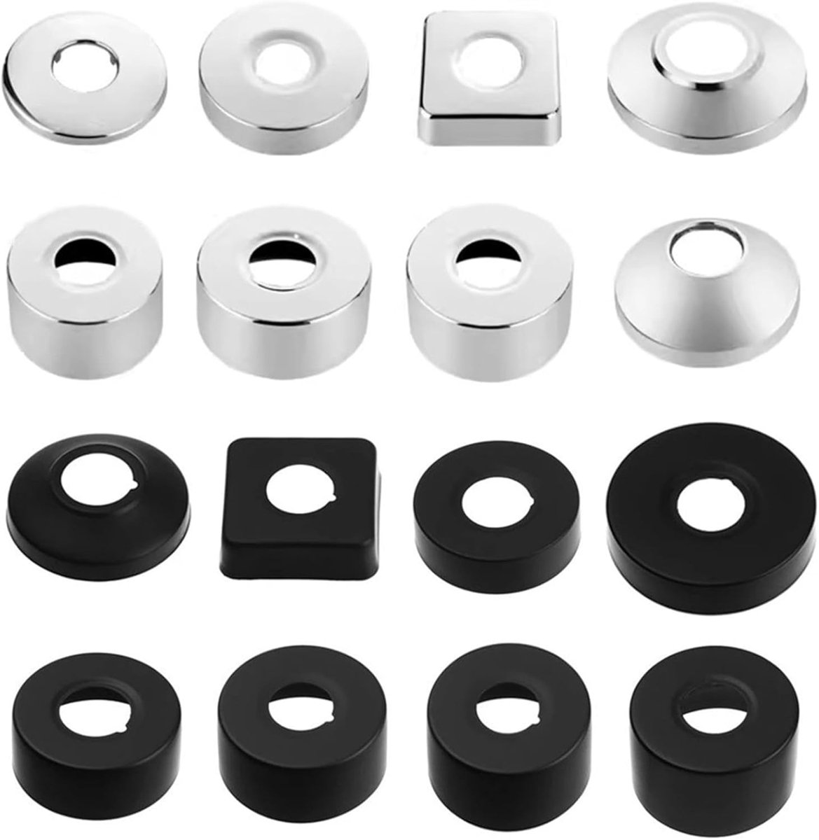 2 stuks Ø 25 mm (3/4") afdekrozet zwart, buisafdekking, rozet kraan, afdekrozet roestvrij staal, rozetten voor - ShopVlot