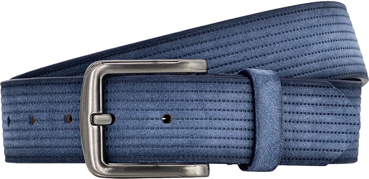 LINDENMANN leren heren riem - blauw