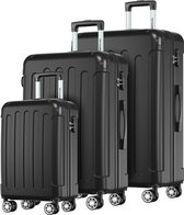 TRVLMORE Kofferset - 3 Delig - 38L Handbagage + 70L en 110L Ruimbagage - Lichtgewicht - Trolley - Reiskoffer Set - Zwart