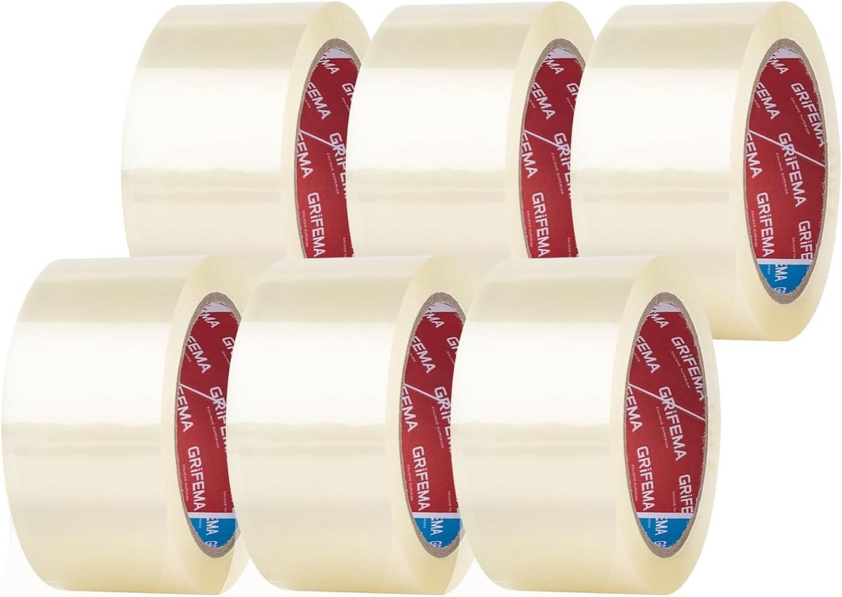 Duct tape - Transparant - 6 Rollen - 50 mm Breed en 66 m Lang - Verpakkingstape voor Verzenddozen en Verhuizingen