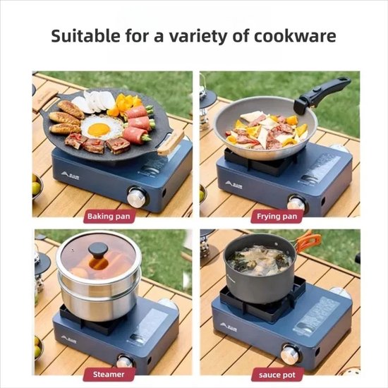 Archi 9-Core Camping Gasfornuis 10000W – Gasfornuis - Camping - Hoge Vuurkracht – Butaangas – Ingebouwde Ontsteking – Zwart — afbeelding 4