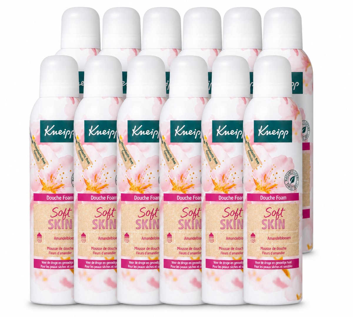 12 x Kneipp - Douche foam - Soft Skin - Voor droge en gevoelige huid - 200 ml - Voordeelverpakking - 12 stuks