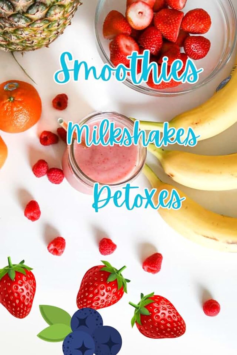 Smoothies, cocktail, milkshake, detoxes to write journal notebook. 120 Lined Composition Pages, 6x9 Inches, with 115 recipes, Soft Cover.