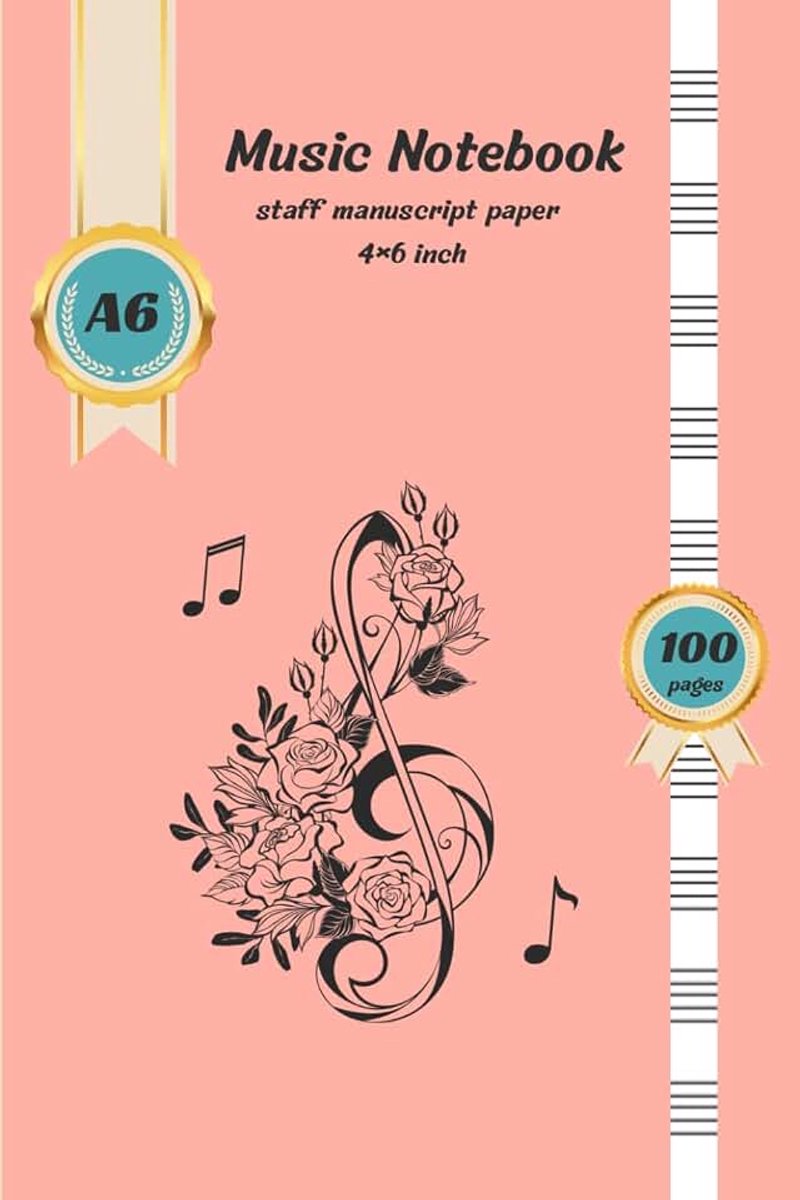 Music notebook a6 - Pocket - blank music sheets - Manuscript Notebook -100 Pages- 10x15 cm - Portable Staff Paper for Musicians: Compact Blank Music ... – Composers – Students - and Music Lovers