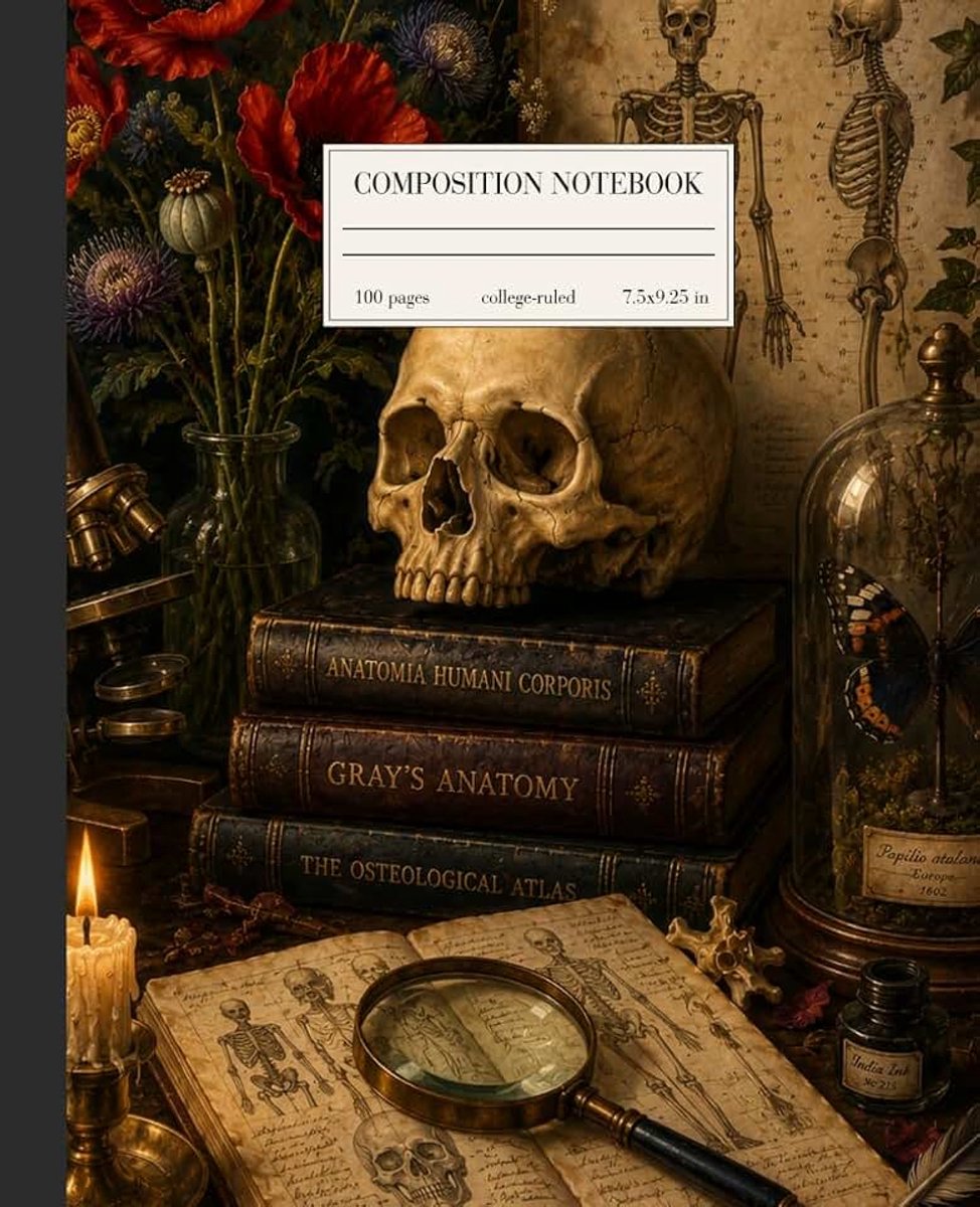 Curiosities: A Vintage Anatomy Composition Notebook with Antique Medical Illustrations and Dark Academia Aesthetic