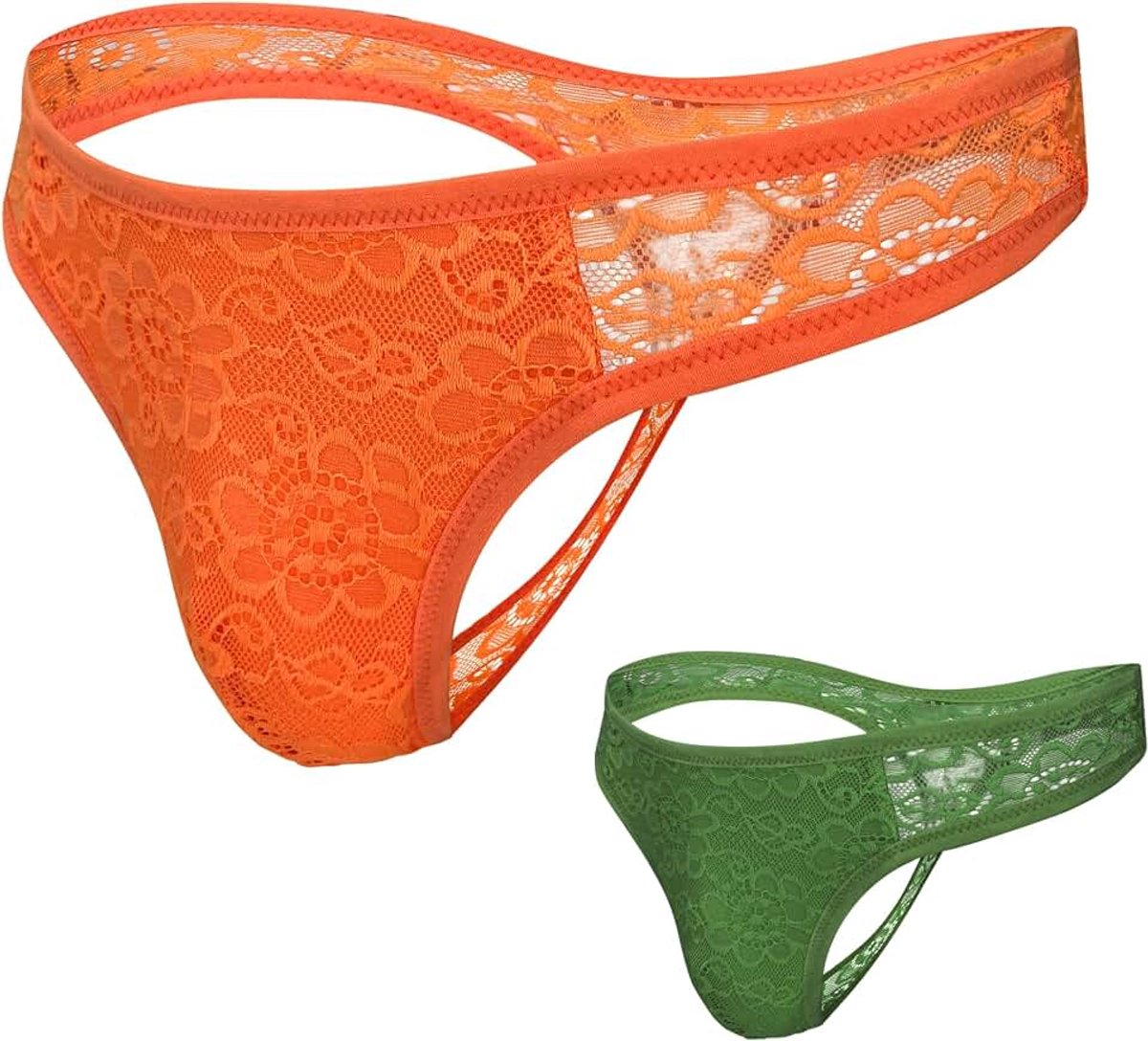 Herenstring, comfortabel en zacht, sexy kanten tanga, ondergoed, 2 verpakkingen, maten S-4XL