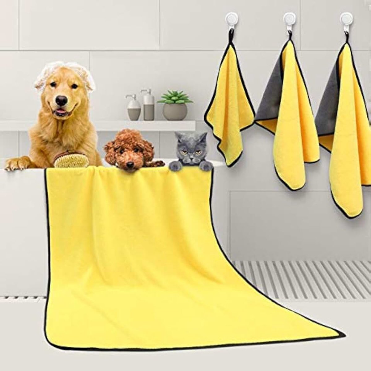 Handdoek hond badhanddoek kat bad absorberende handdoek extra groot voor snel drogen van katten en honden