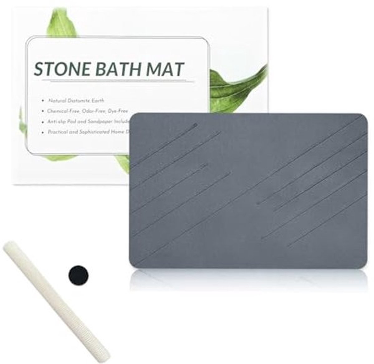 Natuurlijke Diatomiet Steen Badmat - 39 x 60 cm, Antislip en Super Absorberend