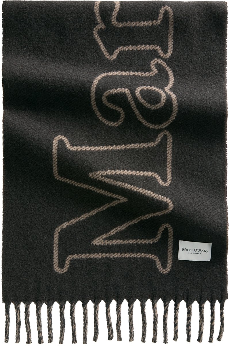 Marc O'Polo sjaal Woven Scarf Wooden Earth zwart