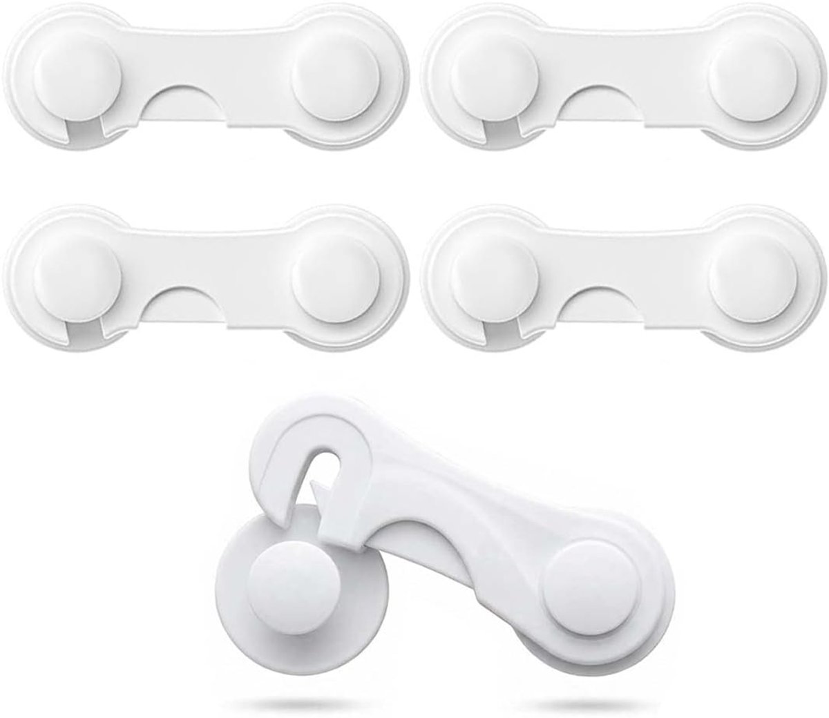 Ladeslot voor kinderen, 4 stuks, wit, standaard, zelfklevend, meubels, keuken, kasten, zonder boren
